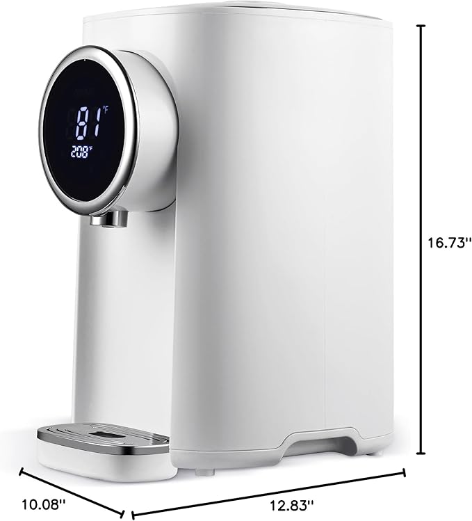 OCTAVO Water Boiler & Warmer 5 Liter, 304 Stainless Steel Water Tank, 700 Watt 6 Adjustable Water Temperature, LCD Touch Control Screen, Child Lock with Water Shortage Indicator