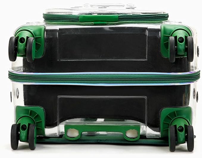 Pet Trolley Case with Ventilation Holes, Pet Carrier,Rolling Carrier,Clear Window Trolley Case,Strollers for Small Dogs,Cat Carrier with Silent Wheels Telescopic for Travel Orange