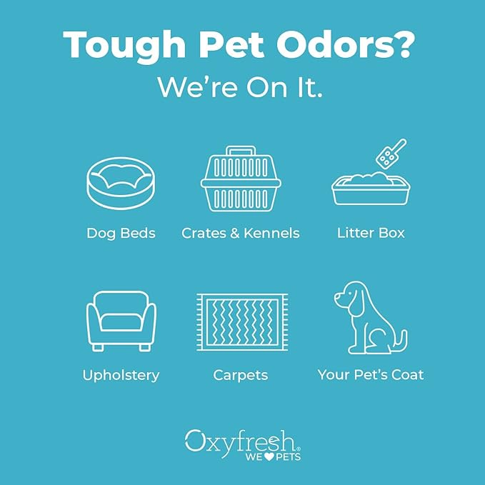 Oxyfresh Extra Strength Pet Odor Eliminator Spray - Goodbye to Stinky Odors - No Fragrance, No Harsh Chemicals - Odor Eliminator Works on Contact - Home Upholstery & Auto - Safe & Pet Parents Love It