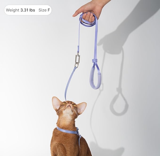 Cat Harness and Leash Set, Lightweight Escape Proof Cat Harness Leash with Padded Handle, Adjustable Cat Leash and Harness for Kitten Small Large Cats Walking Training (Linen, M)