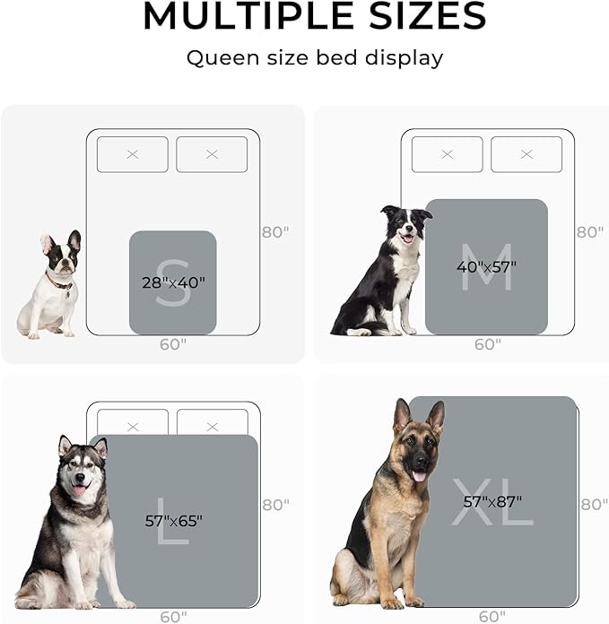 Waterproof Pet Blanket, Liquid Pee Proof Dog Blankets for Sofa Bed Couch, Reversible Sherpa Fleece Furniture Protector Cover for Small Medium Large Dogs Cats,Light Grey X-Large(85" x 57")