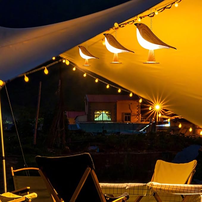 Bird Table Lamp with Remote & Touch Control | 3 Color Temperature & 3-Level Brightness Adjustable Night Light | Rechargeable Cordless Bedside Lamp for Bedroom Office Dorm | Timer & Bird Lover Gifts