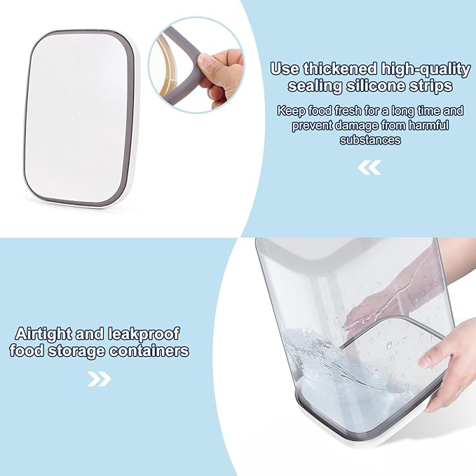Airtight Dog Cat Food Storage Container and Dog Treat Containers BPA-Free, PET Clear Stackable Pet Storage Bin, 1 Cup Scoop, 1 Sponge cleaning brush, Pop Top, With handle ((5.6L-1Pack) White)