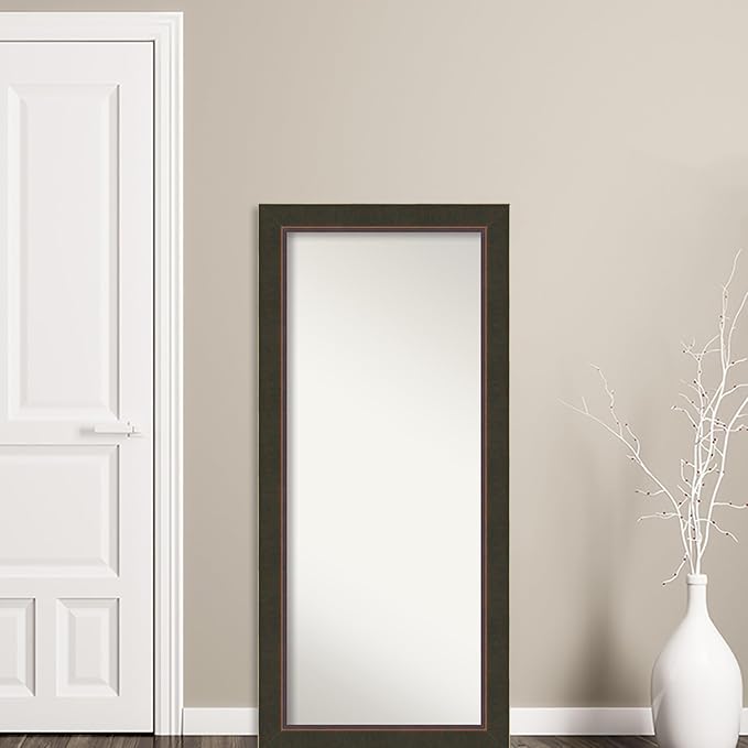 Amanti Art Bronze Full Length Mirror, 66x30 Milano Bronze Tall Free Standing Body Wall Mirror Full Length for Dressing, Casual Wood Frame, Lean on Floor or Hang, Wall Decor