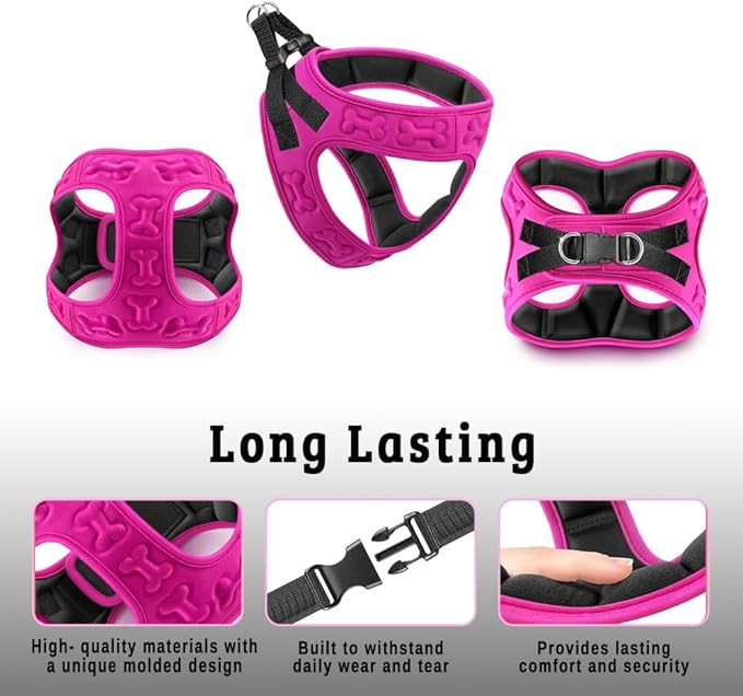 Comfort Fit No Pull Dog Harness for Small Medium & Large Dogs – Soft Padded Adjustable Buckles Step in Pet Harness with Leash Clips Reflective Straps with Easy Control & Handle Pet Vest Harness