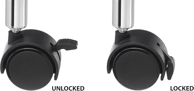 Whitmor 3 Tier Shelving Unit with Wheels, Adjustable Heavy Duty Metal Storage Shelves, 400 lbs Capacity per Shelf, 1200 lbs Total for Home, Garage, Workshop, 23" L x 9" W x 32" H, Chrome