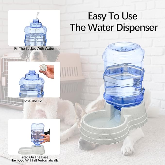Large Dogs Water Dispenser Station,3 Gallon/11L Gravity Automatic Feeder, Dog Water Bowl Dispenser,Large Size Dog Drinking Fountain