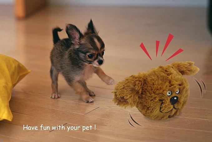 Interactive Dog Toy, Plush Electric Dog Toy, Vibrating and Squeaky, Battery Operated, Prevent Boredom for Pets