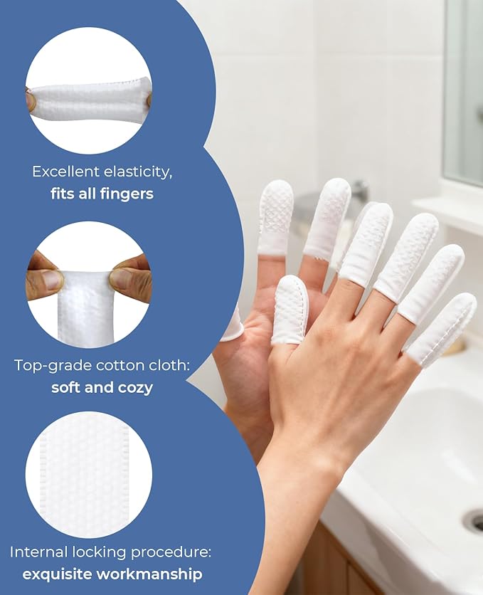 300 Count Dog Finger Wipes for Teeth Cleaning, Disposable No-Rinse Pet Dental Fresh Toothbrush for Cat Ear