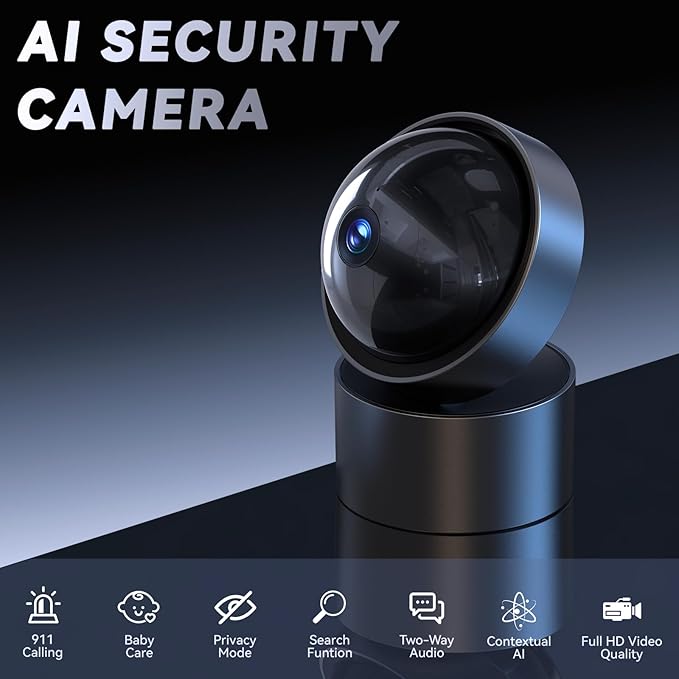 Indoor Camera - Security Camera Indoor 5G&2.4G WiFi Cameras for Home Security Instant 911 Alert, Pan/Tilt Baby Monitor/Dog/Pet Camera AI Motion Detection Night Vision, Speaker, US Cloud Storage 2Pack