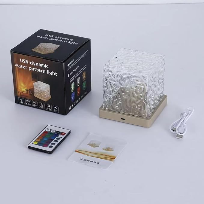 Ocean Wave Projector Light, 16 Color Rechargeable Ocean Lamp, with Power Touch Control and Remote Control Luminorthe Cube Lamp, Bringing You Romance and Tranquility(Charge)