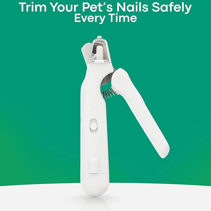 Pupnourish Nail Trimmer, 2026 New 2-in-1 LED Dog Nail Trimmers Grinder & Clipper, USB Rechargeable, with Multiple Sanding Ports & Splash Guard, for Dogs & Cats, Pet Paws Grooming Tool (White)