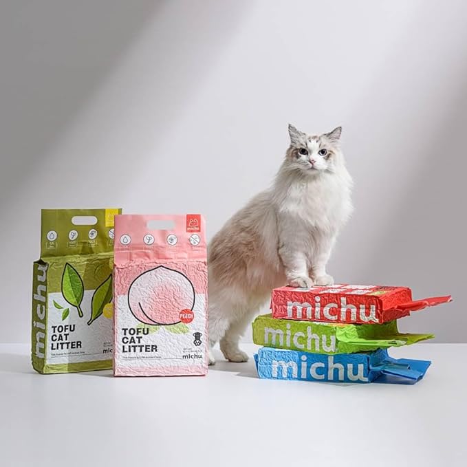 Tofu Cat Litter Natural Clumping Tofu Cat Litter, Fast Clumping and Easily Scoop-able 5.5lb/88oz 5 Scents - Ocean Fresh, 2 Pack