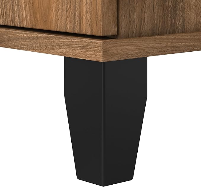 Bush Furniture Somerset L Shaped Desk with Hutch in Fresh Walnut | Corner Computer Table with Drawers, Cabinets and Pullout Keyboard/Laptop Tray for Home Office