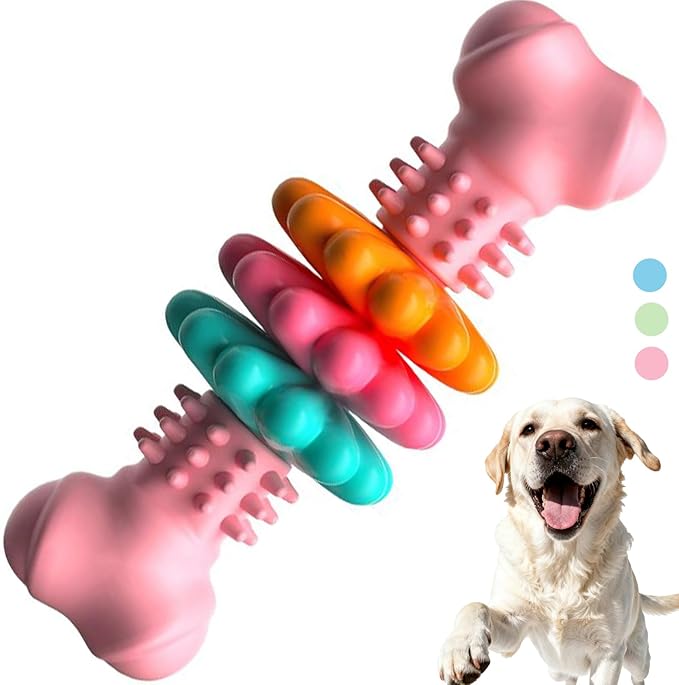 Puppy Teething Toy, Indestructible Dog Chew Toys for Aggressive Chewers, Interactive Bone Dog Toy for Small & Medium Breeds, Tough Puppy Toys to Keep Them Busy and Clean Teeth