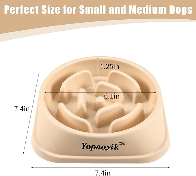 Slow Feeder Dog Bowls for Healthy Eating, Non-Slip and Anti-Choking Design, Reduces Bloating & Overeating for Medium Dogs and Cats, Easy to Clean