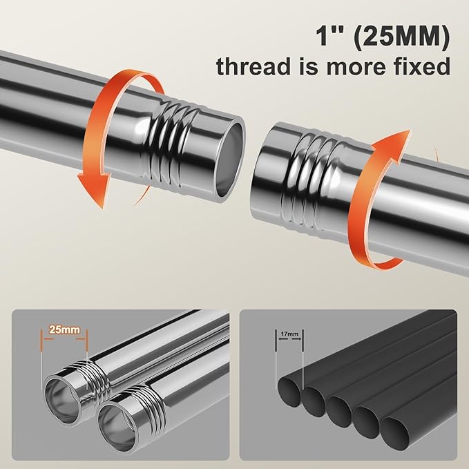 Clothes Rack for Hanging Clothes, Stainless Steels Coat Rack with Wheels, Clothing Rack, Garment Rack, Portable Closet, Portable Closet, Adjustable Length