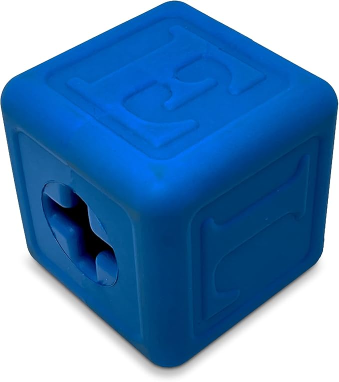 SodaPup Love Cube – Durable Dog Treat Dispenser & Chew Toy Made in USA from Non-Toxic, Pet Safe, Food Safe Natural Rubber Material for Mental Stimulation, Problem Chewing, Calming Nerves, & More