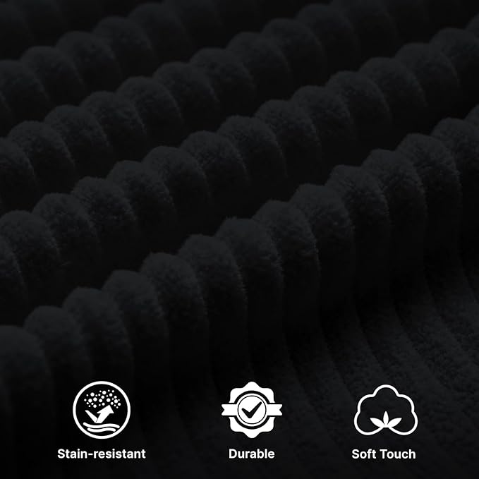 137” Modular Sectional Sofa Couch, 4-Seater U-Shape Sofa with Ottoman, Memory Foam Compressed Sofa, Free Combination Couch for Living Room,No Assembly Needed (Black, 4 Seats+ 2 Ottoman)