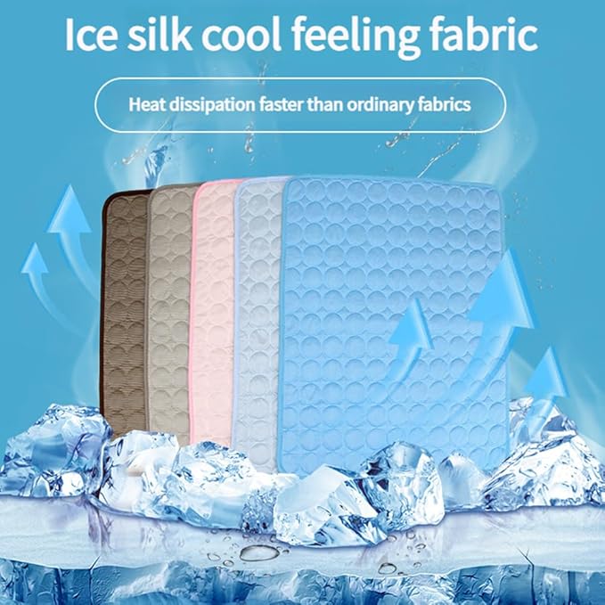 Kittra Cooling Mat for Cats Dogs, 3 Layer System Instant Cool Non Slip Kittra Pad, Washable Cooling Bed for Cats, Protect Your Cat from Silent Heat Danger (Light Blue,XXL: 60" x 40")