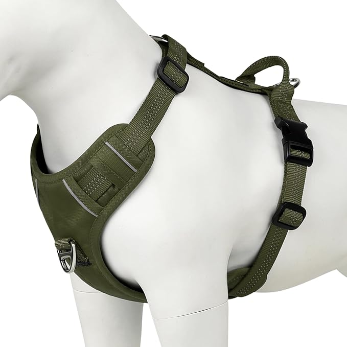 Plutus Pet No Pull Dog Harness, Reflective Adjustable Dog Vest Harness with Handle, Escape Proof, Soft Padded for Small Medium Large Dogs (Ranger Green, XS)