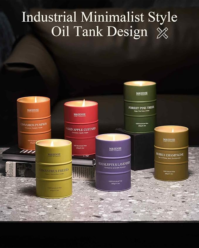 M&SENSE Sea Minerals Scented Candles Ocean Large, Natural Soy Candles 21.2oz 120 Hour Slow Burning,Coconut Candles for Stress Relief Meditation Relaxing,Summer Soy Candle.