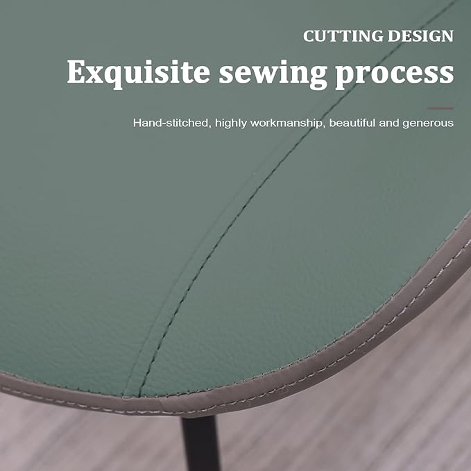 Dining Chairs, Modern PU Leather Dining Room Chair with Sturdy Metal Legs, Upholstered Seat Dinner Chairs Accent Side Chairs for Indoor Kitchen Living Room (Green & Dark Grey, Set of 8)