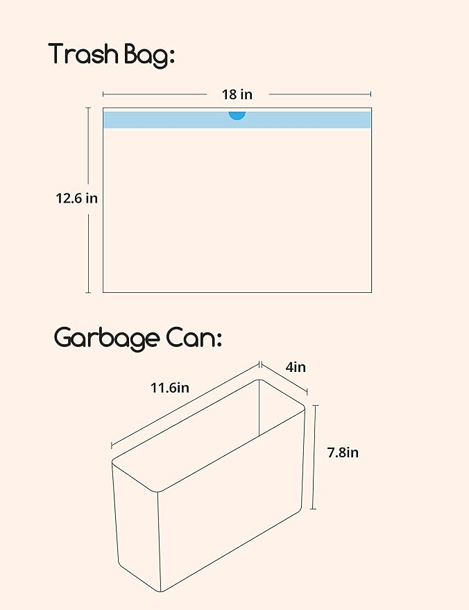 MeoWant Cat Litter Box Liners, Drawstring Receptacles Bags Thickened Waste Bag for MeoWant MW-SC01/MW-SC02 Automatic Cat Litter Box, 60pcs