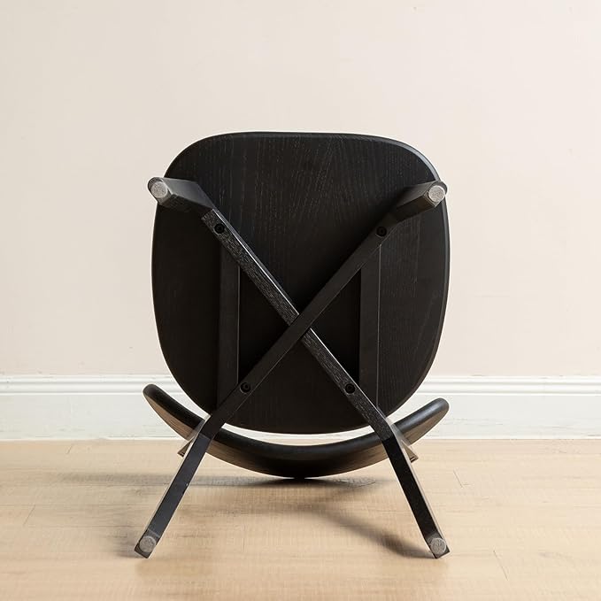 Black Wood Dining Chair,FAS Grade Oak Dining Chair, Sturdy Outer Sword-Leg Design in Black Finish for Restaurant, Cafe, and Modern Home Kitchen,Easy Assembly,400 lb Capacity