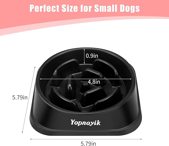 2 Pack Slow Feeder Dog Bowls for Healthy Eating, Non-Slip and Anti-Choking Design, Reduces Bloating & Overeating for Small Dogs, Easy to Clean