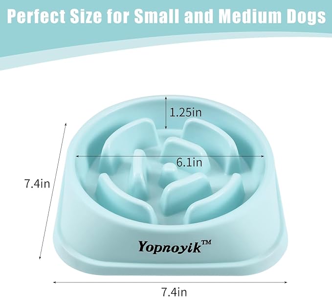 Slow Feeder Dog Bowls for Healthy Eating, Non-Slip and Anti-Choking Design, Reduces Bloating & Overeating for Medium Dogs and Cats, Easy to Clean