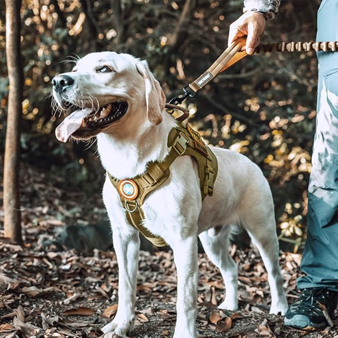 OneTigris Tactical Dog Harness Vest,No-Pull Service Dog Vest with Hook & Loop Panels,Adjustable Dog Vest Harness for Walking Hiking Training(Coyote Brown,XS)