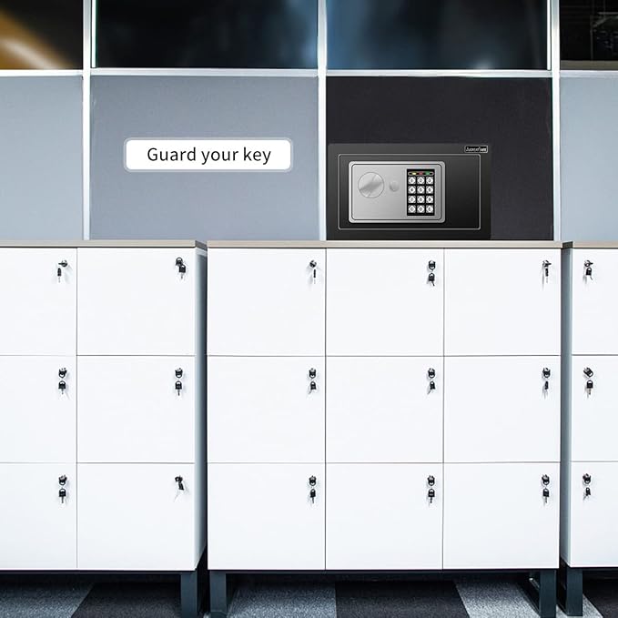 JUGREAT 37 Keys Cabinet with Sensor Light,Electronic Key Safe,Pin Code Keyless Storage Box for Keys,Secure Wall Mount Safe with 37 Key Tags