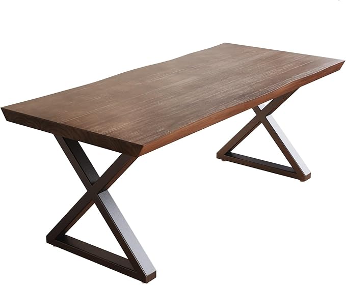 Solid Wood Rustic Style 47-inch Computer Desk - Large Office Desk for Home Office, Modern and Simple Design, Ideal for Dining,Study, Writing