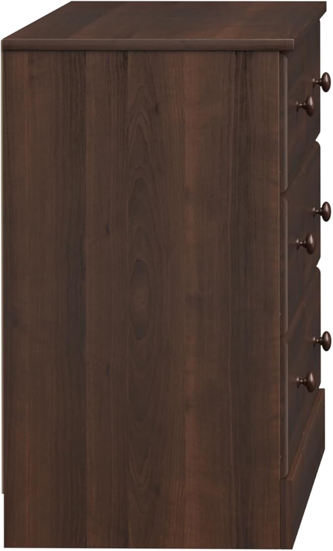 Prepac Astrid 6 Drawer Double Dresser for Bedroom, Wide Chest of Drawers, Bedroom Furniture, Clothes Storage and Organizer, 15.5" D x 47.5" W x 26.85" H, Espresso