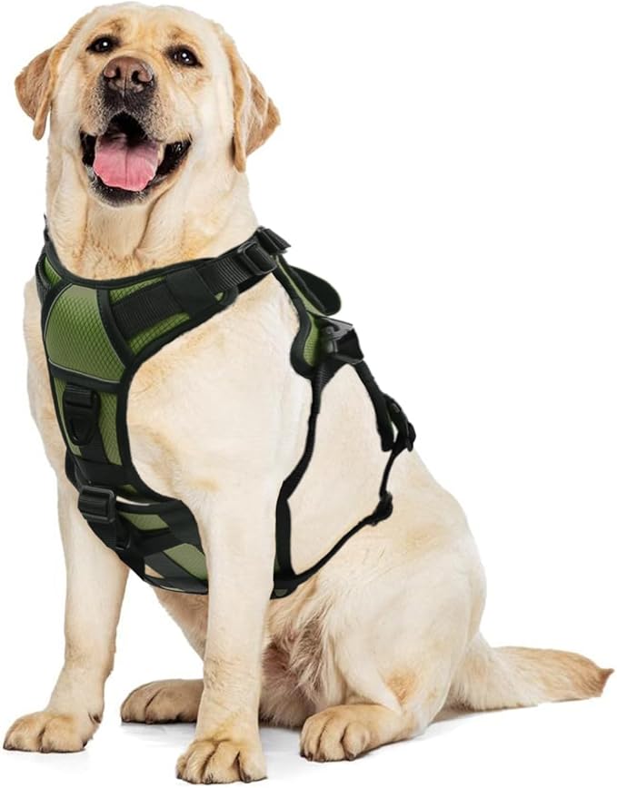 AUROTH Escape Proof Dog Harness for Large Dogs - No Pull, Soft Padded, Reflective, Adjustable Vest With Lift Handle for Walking, Hiking, Training