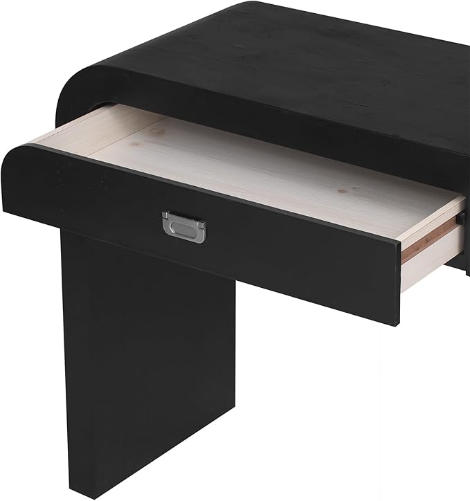 Merax Entryway Console Table, with 2 Storage Drawers, Retro Style/Wood Frame/Behind Couch & Sofa, Black