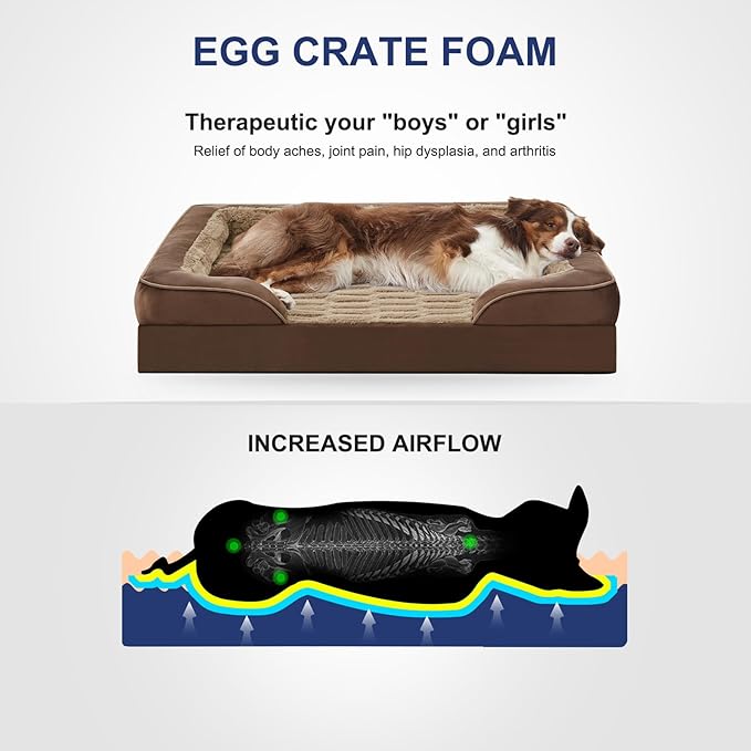 FURTIME Orthopedic Small Dog Beds - Waterproof Ultra Comfy Supportive Foam Pet Couch with Removable Washable Cover, Nonskid Bottom