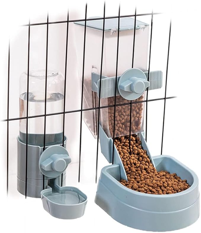 Oncpcare Rabbit Food and Water Bowl Set for Cage - Small Animal Food Dish for Rabbits, Ferrets, Cats, Birds