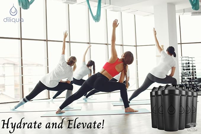 6 PACK, Shaker Bottles with Wire Whisks for Protein Mixes | Leakproof Blender Shaker Bottle Pack | BPA-Free & Dishwasher Safe | 6 24 oz shaker bottles | Shaker Cups for shakes