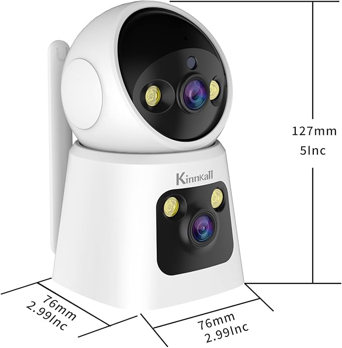 4MP Dual Lens Indoor Security Camera, 360° Pan/Tilt Baby & Pet Monitor, 2.4G/5G WiFi, Motion Tracking, 24/7 Cloud/SD, 2-Way Audio, Works with Mobile App & PCs