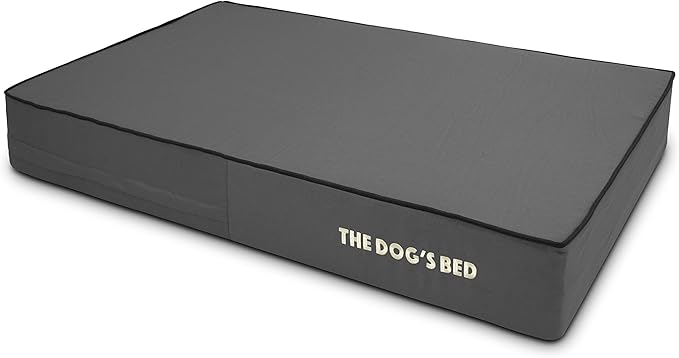 The Dog’s Bed Orthopedic Memory Foam Dog Bed, Large Grey & Black 40x25, Waterproof, Supportive Dog Bed with Replaceable Covers, Veterinary Approved