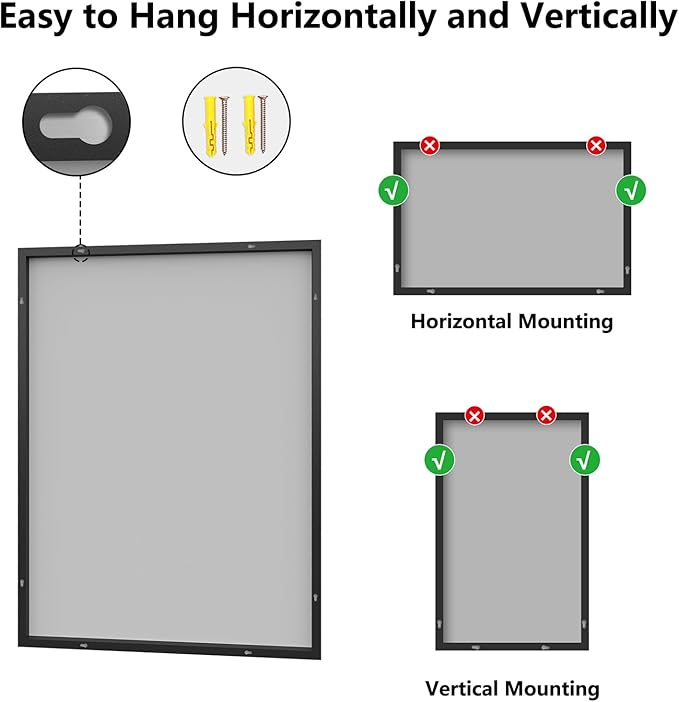 Bathroom Mirror 36"x48" Matte Black Rectangle Bathroom Wall Mirror for Over Sink, Modern Large Vanity Mirror, HD Tempered Glass, Anti-Rust Aluminum Alloy Frame, for Living Room, Bedroom, Entryway