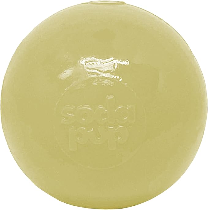 SodaPup Glow Ball – Durable Dog Treat Dispenser & Chew Toy Made in USA from Non-Toxic, Pet Safe, Food Safe Natural Rubber for Mental Stimulation, Problem Chewing, Calming Nerves & More