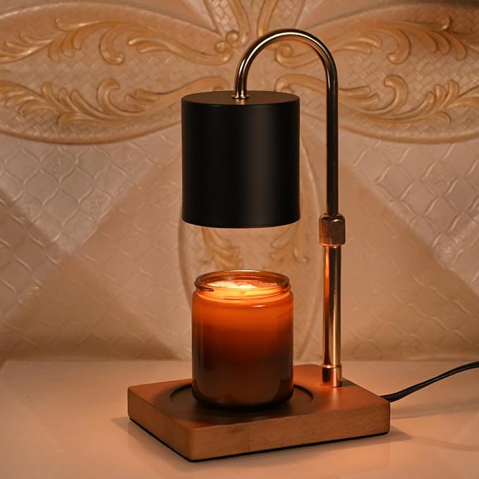 Candle Warmer Lamp Timer for Women Mom, House Warming Gifts New Home Decor, Modern Farmhouse Decor, Candle Warmer for All Jar Candles with 2 Bulb BlackGold
