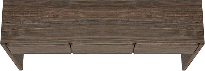 Manhattan Comfort Linda Modern Console Table with 3 Storage Drawers – 60" Narrow Entryway Stand for Living Room, Hallway, or Dining Room – Wood Grain Accent Furniture, Walnut Brown