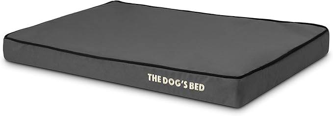 The Dog’s Bed Orthopedic Memory Foam Dog Bed, Medium Grey & Black 34x22, Waterproof, Supportive Dog Bed with Replaceable Covers, Veterinary Approved