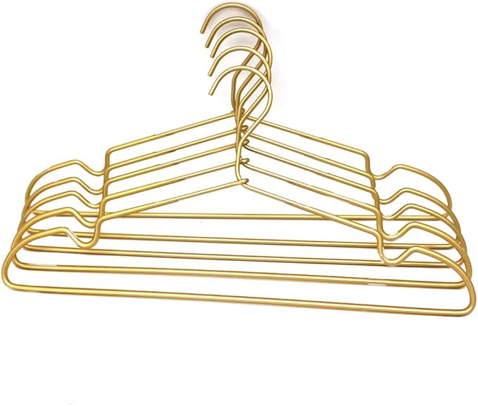 Premium Clothes Hangers 16.5" Metal Gold Coat Hangers Non Slip Hook Laundry Wire Suits Shirt Hangers Save Space Closet Storage Pants Hanger 30Pack