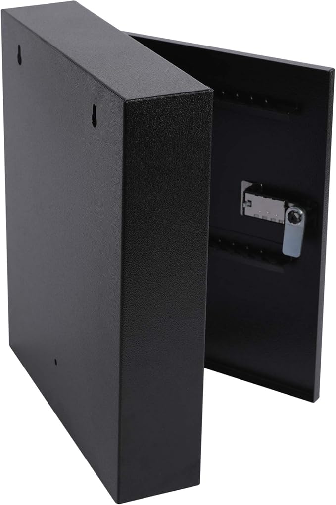 KYODOLED Locking Key Cabinet, 60 Key Storage Lock Box with Code, Key Box Wall Mount with Combination Lock, Key Hooks & Tags Key Labels(Black,60 Key)