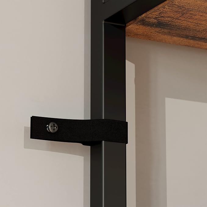 IRONCK Corner Bookshelf 5 Tiers, Industrial Corner Bookcase with Baffles Etagere, L Shaped Bookshelves with Metal Frame, Corner Shelf Storage Rack for Living Room Home Office